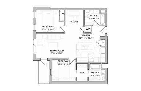 2 Bedroom Tri-Taylor Apartment