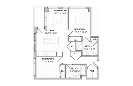 2 Bedroom Tri-Taylor Apartment