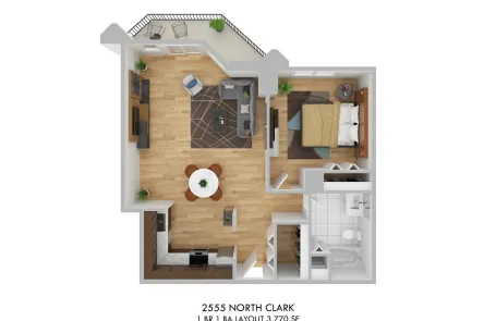 1 Bedroom Lincoln Park Apartment